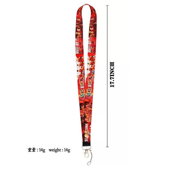 Classic Anime Slamdunk Neck strap Lanyard & Clip Red Fabric One Size Unisex - Picture 4 of 4